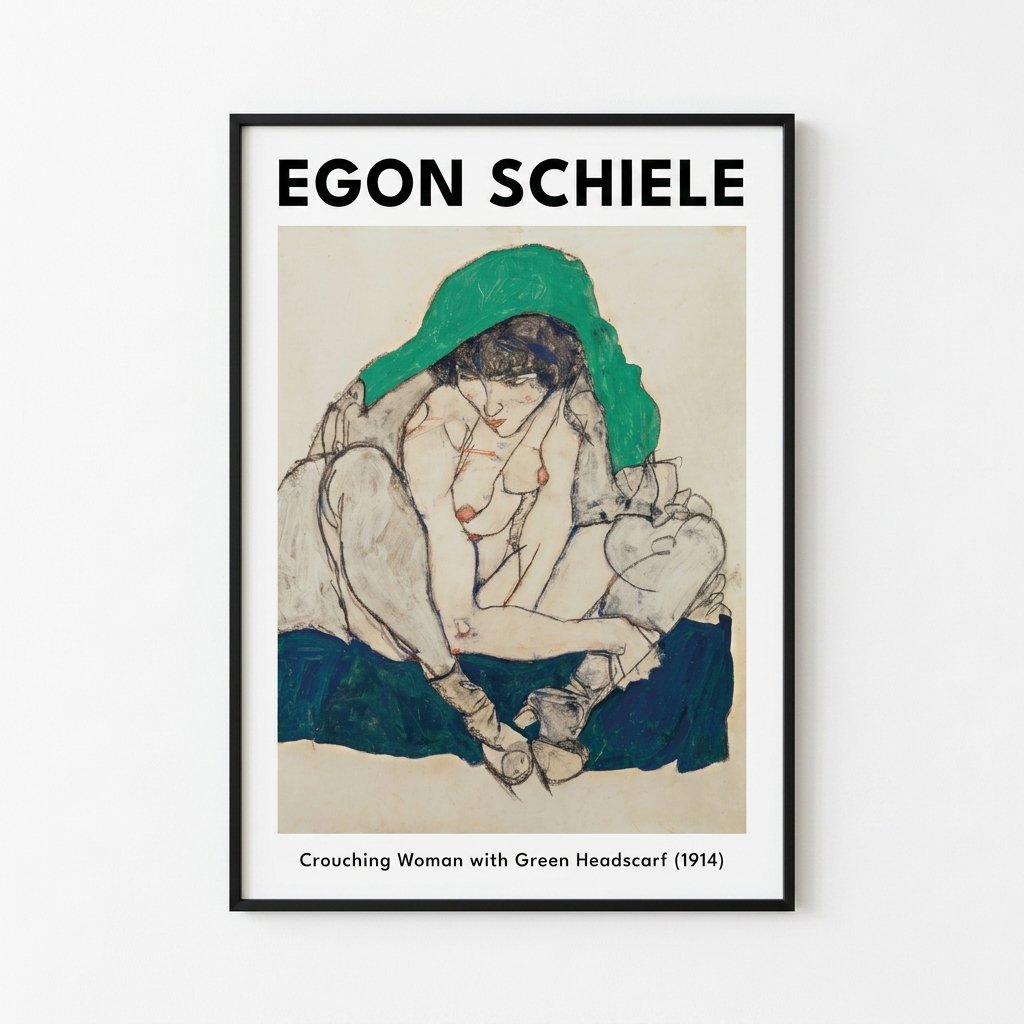 Mujer en Cuclillas con Pañuelo Verde — vista 5