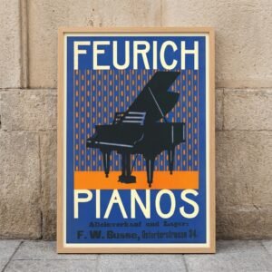 Pianos Feurich - Cartel Publicitario Vintage