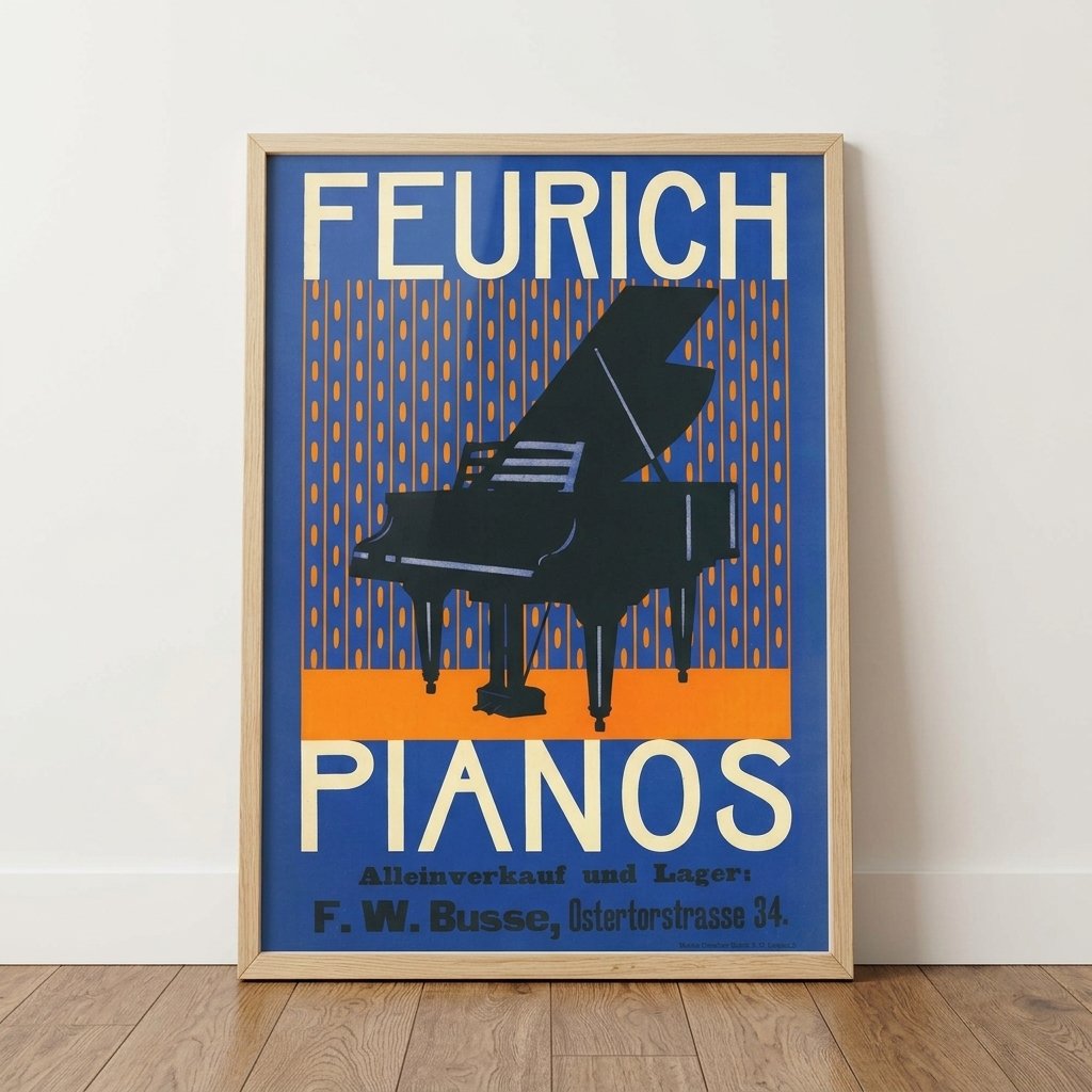 Pianos Feurich - Cartel Publicitario Vintage — vista 3