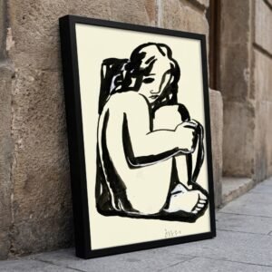 Mujer Desnuda Sentada con Rodillas Levantadas